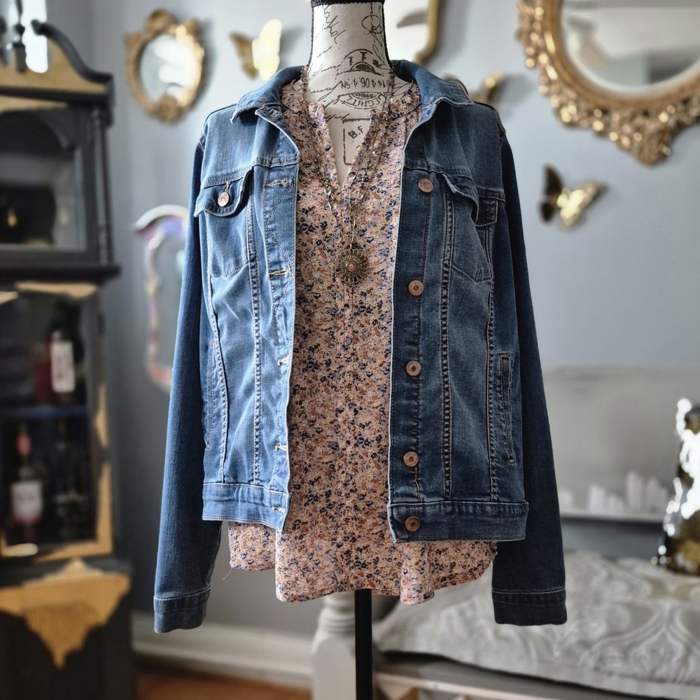 Sonoma Coastal Cowgirl Classic Blue Jean Jacket Small